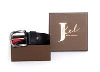 Thumbnail for Jkel - Everest Black Leather Veg Tanned Men Belt -