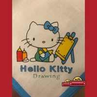 Thumbnail for Vintage Hello Kitty Cotton Cloth Napkin Handkerchief Blue 1980s