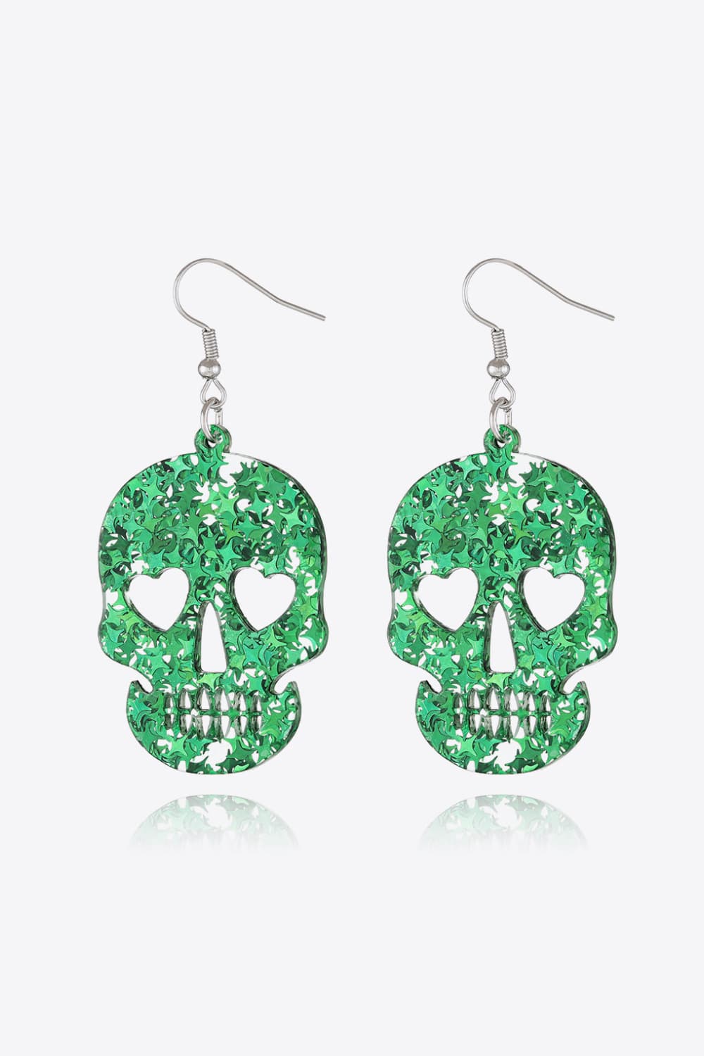 Acrylic Skull Drop Earrings - T - 4 COLORS -