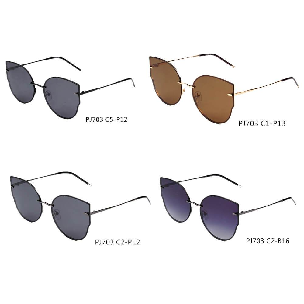 Cramilo - CUENCA | Women Polarized Flat Lens Round Designer Cat Eye Sunglasses - 4 COLORS -