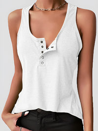 Thumbnail for Full Size Quarter Snap Scoop Neck Tank - SIZES S THRU 3XL - T - 8 COLORS -