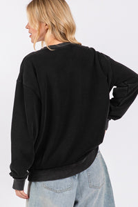 Thumbnail for SAGE + FIG USA Letter Patch Round Neck Sweatshirt - T - 1 COLOR -