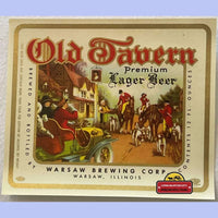 Thumbnail for Vintage 1940s Old Tavern Lager Beer Label Warsaw, Il - Drinking While Driving!?