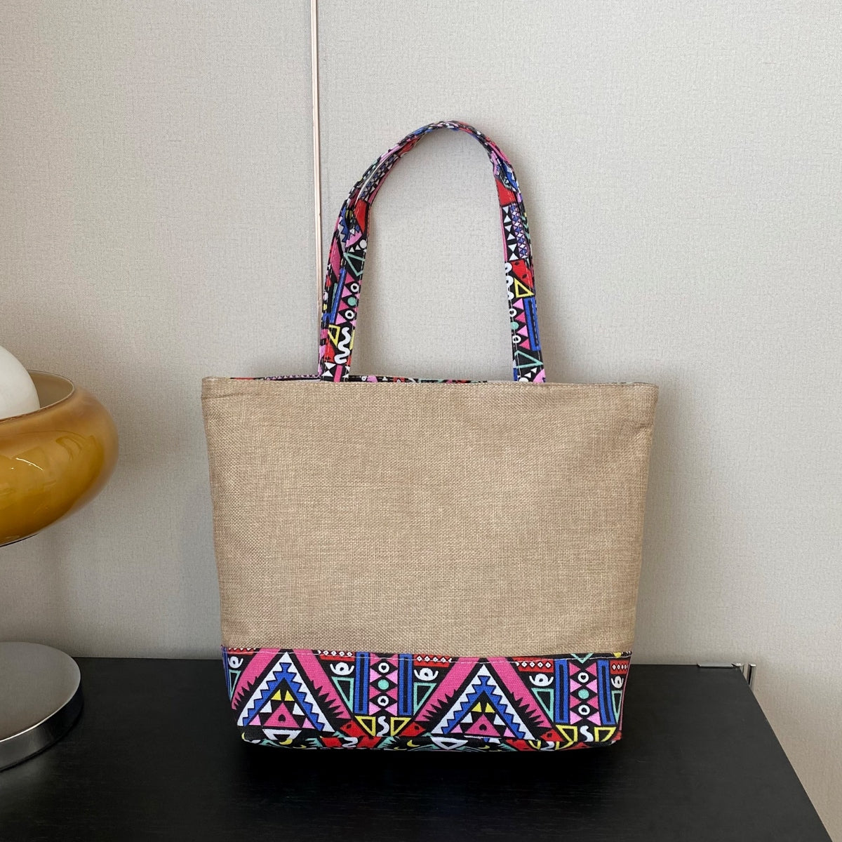 Geometric Medium Tote Bag - T - 2 COLORS -