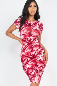 Thumbnail for Capella - Tie-Dye Ruched Bodycon Dress - 4 COLORS -