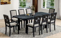 Thumbnail for Rustic Extendable 84inch Dining Table Set With 24inch Removable Leaf , 6 Upholstered Armless Dining Chairs and 2 Padded