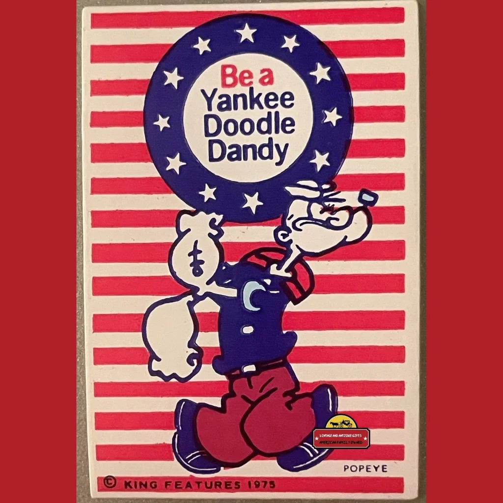 Vintage Patriotic Bicentennial Popeye Stickers 1975 American Icon Since 1929