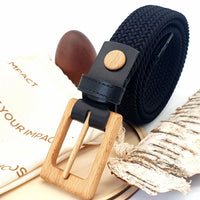 Thumbnail for Wood Belt - Luxury Women's Braided Cotton Wood Belt Yellowstone Brave -