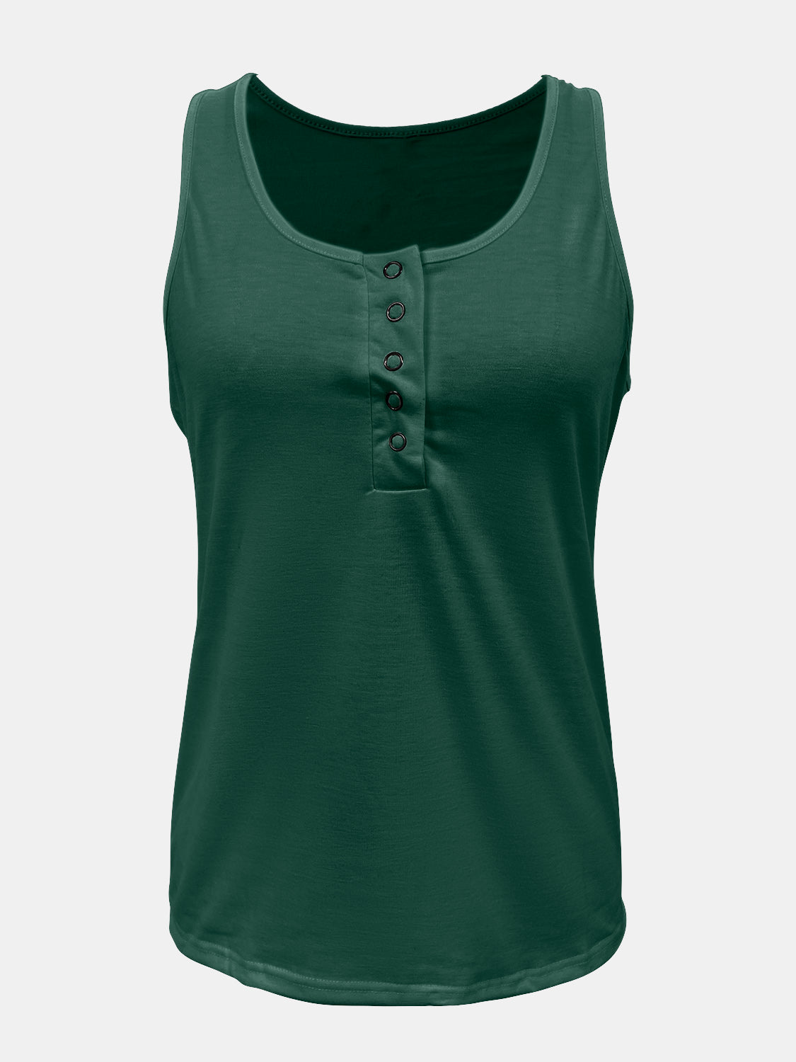 Full Size Quarter Snap Scoop Neck Tank - SIZES S THRU 3XL - T - 8 COLORS -