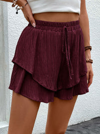 Thumbnail for Tied Layered High Waist Shorts - T - 5 COLORS -