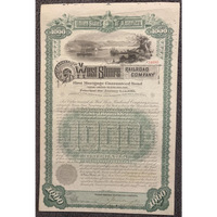 Thumbnail for Antique 1885 West Shore Railroad Company Gold Bond Certificate