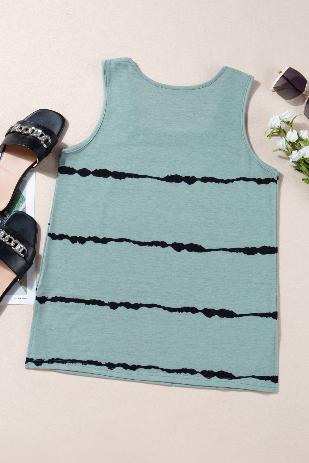 Striped Square Neck Tank - T - 1 COLOR -