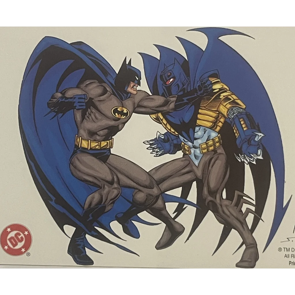 Vintage 1990s 🦇 Batman vs Batman DC Comics Postcard, Incredible Graham Nolan Art!