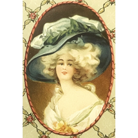 Thumbnail for Rare 1800s Antique Victorian Beauty Candy Box Top, Classic Historic Americana!