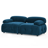 Thumbnail for Modular Sectional Sofa, Button Tufted Designed and DIY Combination,L Shaped Couch With Reversible Ottoman, Navy Velvet