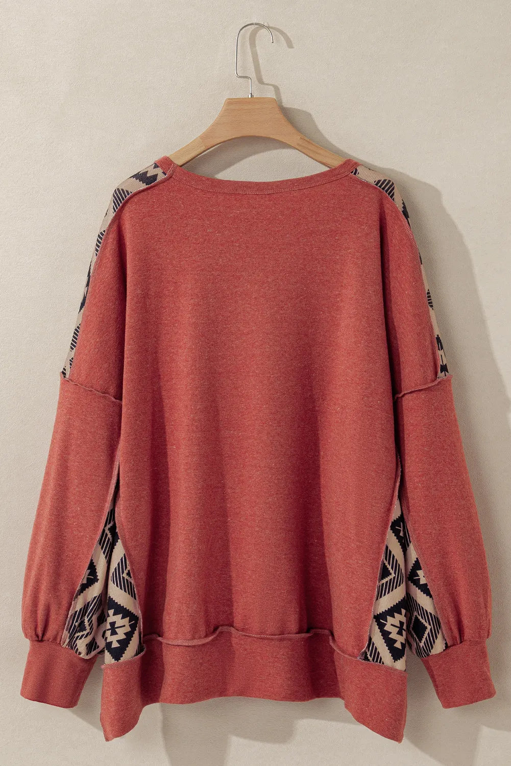 Plus Size Geometric Round Neck Long Sleeve Sweatshirt - XL THRU 4XL ONLY - T - 1 COLOR -