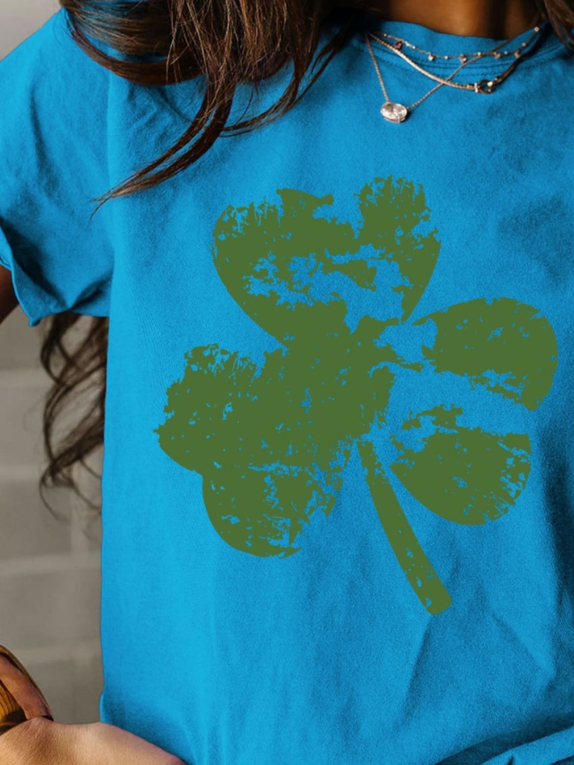 Full Size Lucky Clover Round Neck Short Sleeve T-Shirt - T - 11 COLORS -