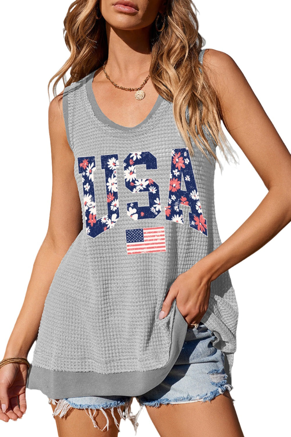 USA Scoop Neck Tank - T - 1 COLOR -