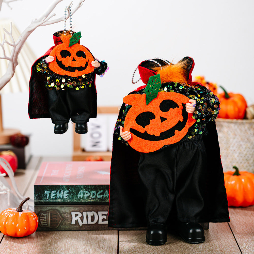 Two-Piece Sequin Halloween / Headless Head holding Hanging Ornaments - T - 2 TYPES -