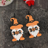 Thumbnail for Wooden Gnome Pumpkin Dangle Earrings - T - 1 COLOR -