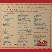 Thumbnail for Rare Antique J B Lyons & Son Product List Promotional Ad Label, Logansport, in 1910s