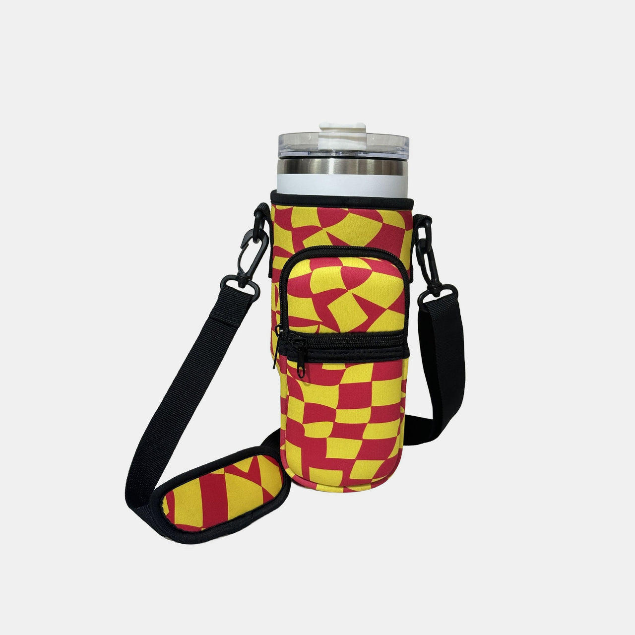 40 Oz Insulated Tumbler Cup Sleeve With Adjustable Shoulder Strap - T - 7 COLORS / 3 PATTERNS -