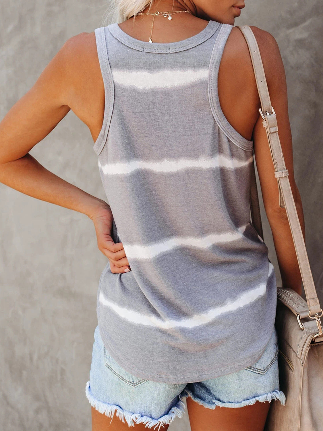 Full Size Tie-Dye Round Neck Tank - T - 4 COLORS -