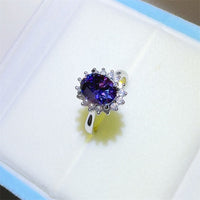 Thumbnail for 2 Carat 925 Sterling Silver Oval Moissanite Ring