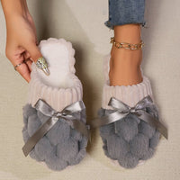 Thumbnail for Bow Trim Contrast Slippers