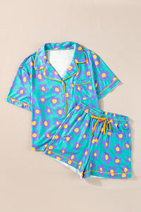 Thumbnail for Pocketed Flower Half Sleeve Top and Shorts Lounge Set - 2 PCS. - T - 3 COLORS -