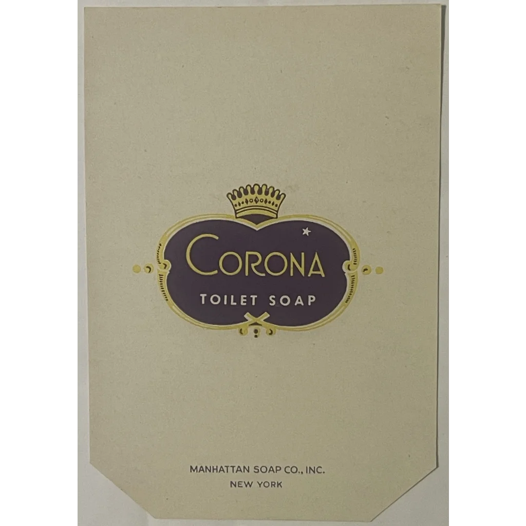 Very Rare 👀Antique Early 1900s Corona Toilet Soap Label, Manhattan, NY, Historic!