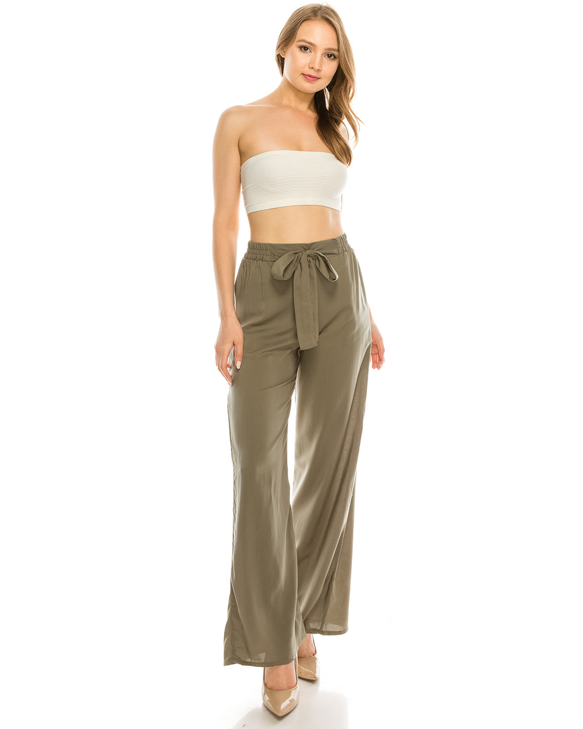 Mid or High Waist Cropped Skinny or Wide Leg Trouser Pants Culottes - 1 COLOR -