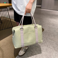 Thumbnail for Houndstooth Canvas Travel Bag - T - 4 COLORS -