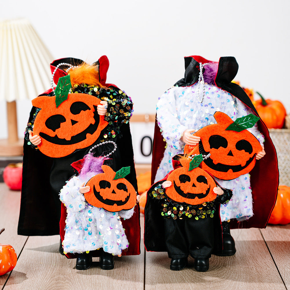 Two-Piece Sequin Halloween / Headless Head holding Hanging Ornaments - T - 2 TYPES -