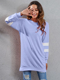 Thumbnail for Full Size Striped Round Neck Long Sleeve T-Shirt - T - 1 COLOR -