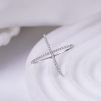 Thumbnail for 925 Sterling Silver Moissanite Crisscross Ring