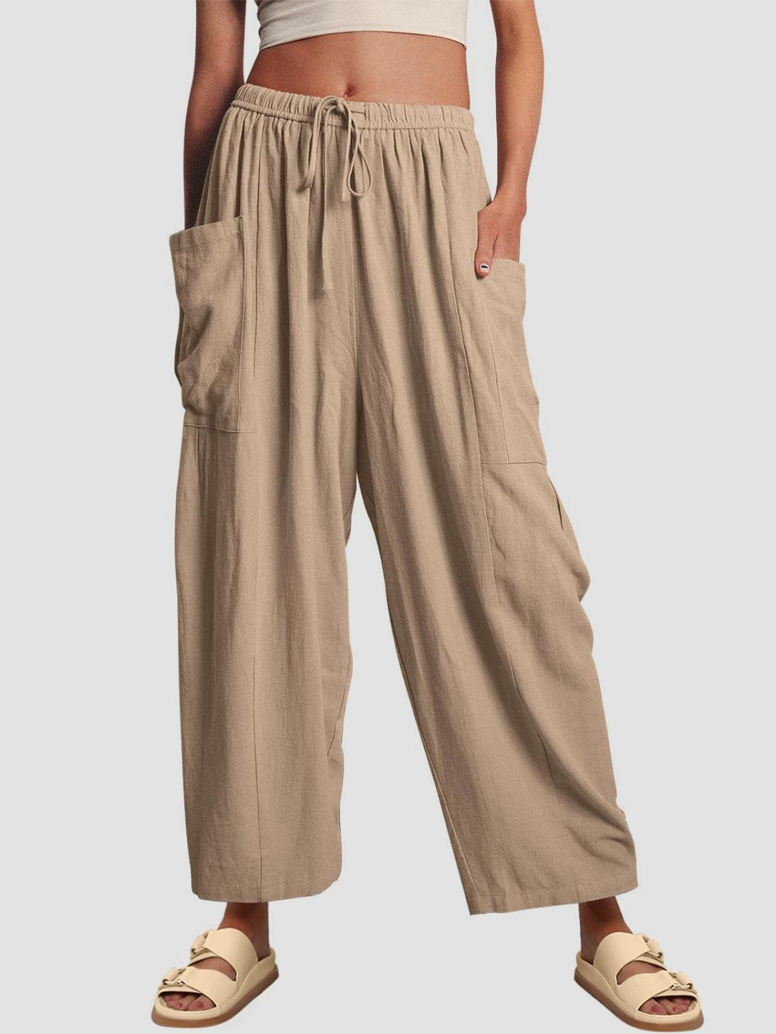 Full Size Wide Leg Pants with Pockets - T - 9 COLORS -