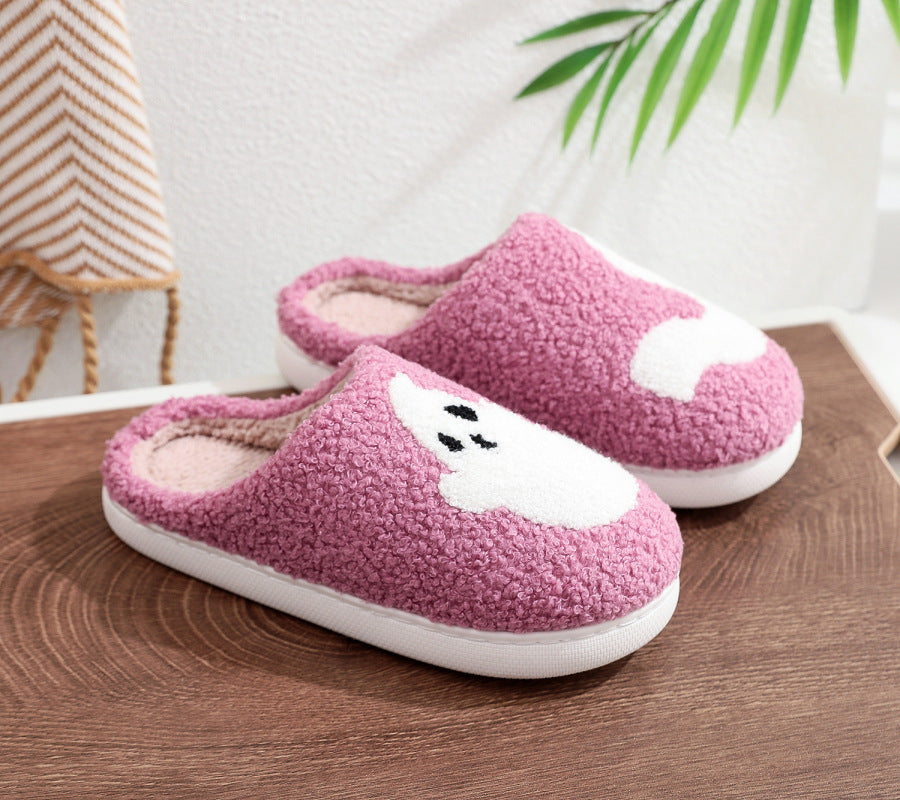 Halloween Purple Ghost / Pumpkin Pattern  Home Winter Fuzzy Slippers - EU SIZES - K - 2 COLORS/STYLES -