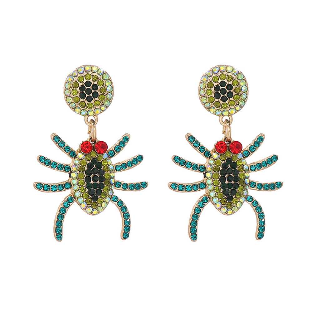 Spider Rhinestone Alloy Earrings - T - 2 COLORS -