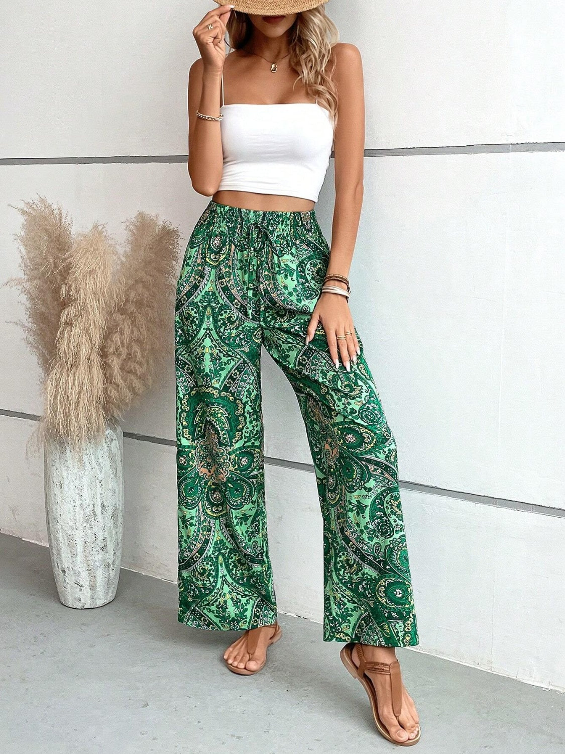 Printed Wide Leg Pants - Beach or Everyday - T - 5 COLORS -