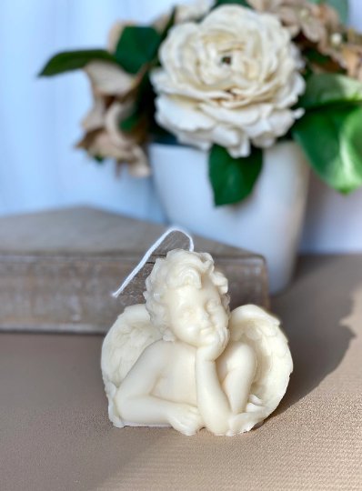 Angel Handmade Soy Wax Candle - 4 COLORS - 12 FRAGRENCES -