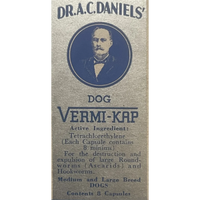 Thumbnail for Rare Antique Vintage 1950s Dr A. C. Daniels Dog Vermi-Kap Medicine Box USA 🏛️!