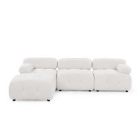 Thumbnail for Modular Sectional Sofa, Button Tufted Designed and DIY Combination,L Shaped Couch With Reversible Ottoman, Ivory Teddy F