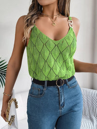 Thumbnail for Openwork Scoop Neck Knit Vest - T - 5 COLORS -