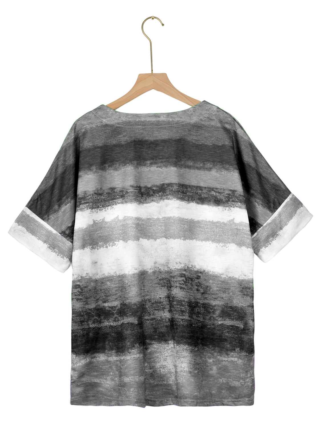 Full Size Color Block Round Neck Half Sleeve T-Shirt - SIZES S THRU 3XL - T - 7 COLORS -