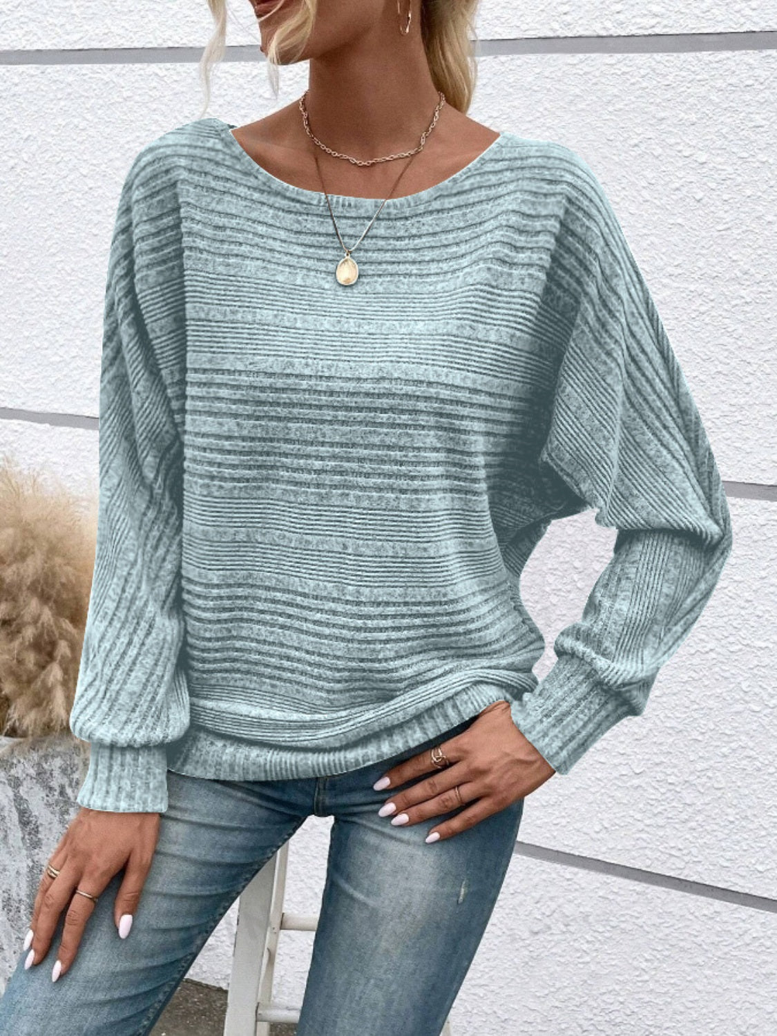 Round Neck Long Sleeve Top - T - 6 COLORS -