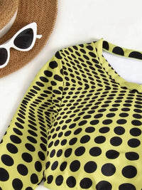 Thumbnail for Polka Dot Long Sleeve Three-Piece Swim set - 3 PCS. - T - 2 COLORS -