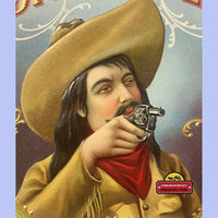 Thumbnail for Antique Vintage 1900s Dick Custer Gold Embossed Cigar Label, Wild West Gunslinger