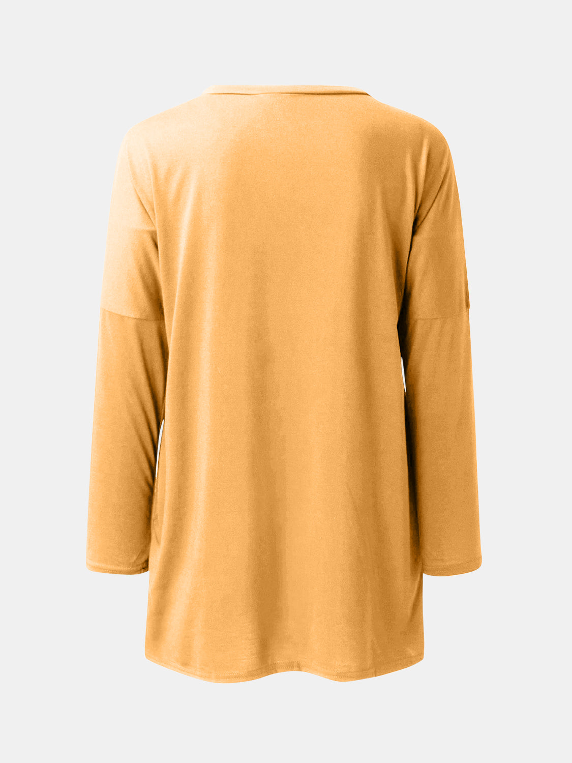 Full Size Round Neck Drapey Long Sleeve T-Shirt - SIZES S THRU 3XL - T - 6 COLORS -