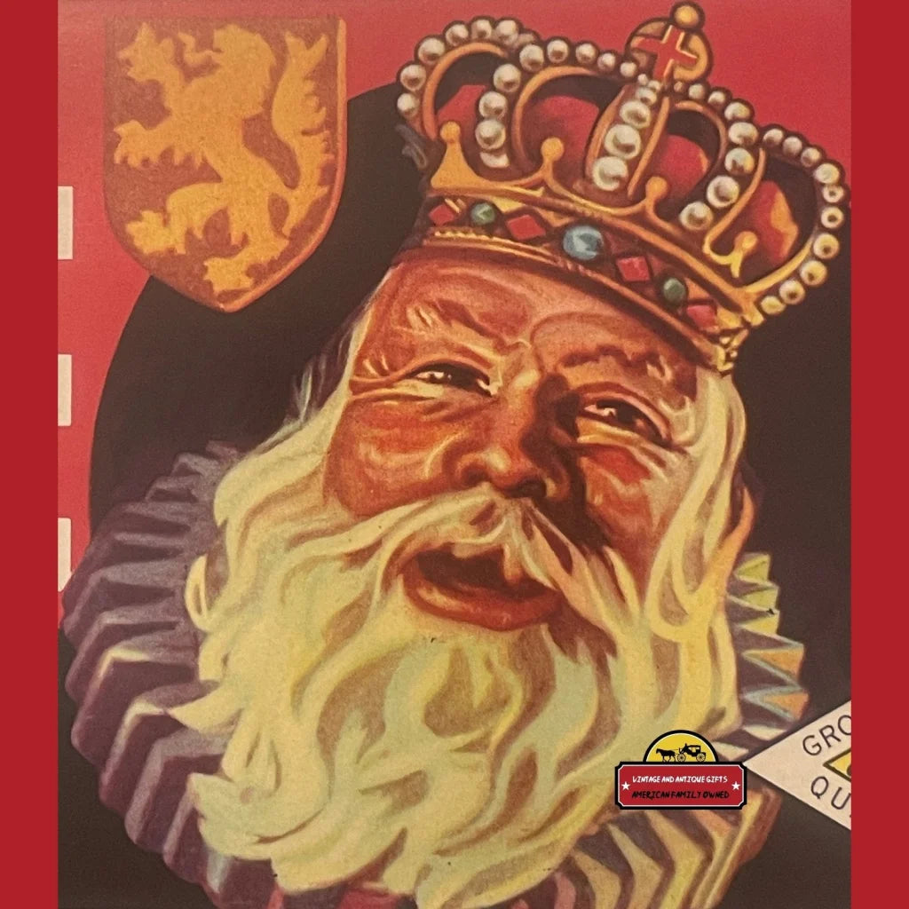 Vintage Table Treat Crate Label, Visalia, Ca 1950s, Royal Santa Claus?